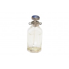 Antique Collectable Glass Perfume Snuff Bottle 925 Silver Lapis Lazuli Cap - 28
